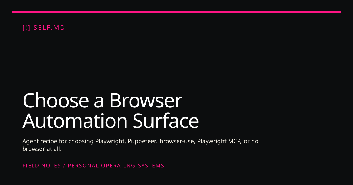 Choose a Browser Automation Surface | self.md