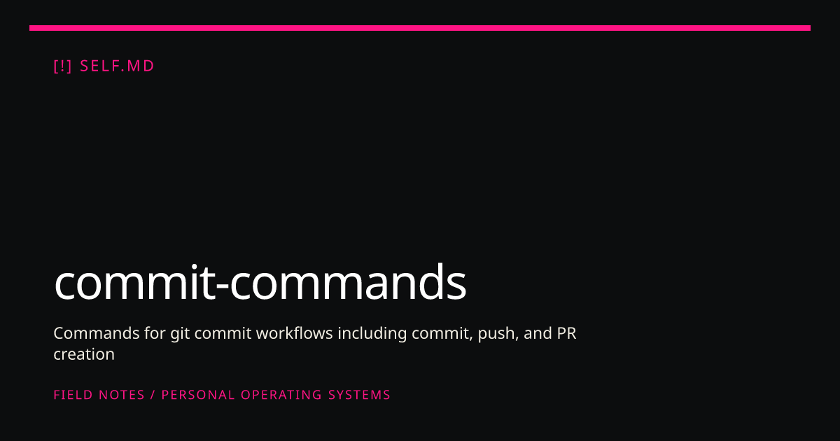 commit-commands — AI Skill for Hermes, Claude Code, Codex | self.md