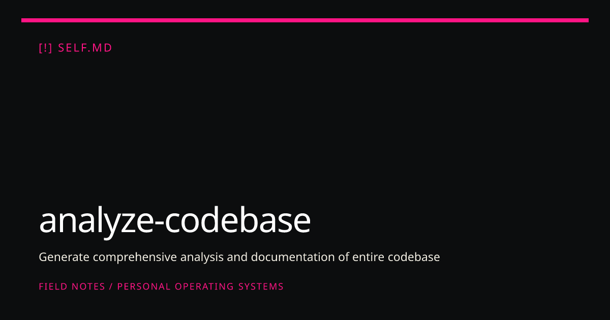 analyze-codebase — AI Skill for Hermes, Claude Code, Codex | self.md
