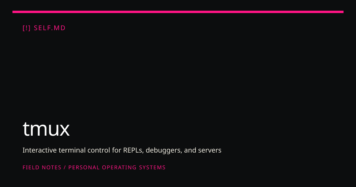 tmux — AI Skill for Hermes, Claude Code, Codex | self.md