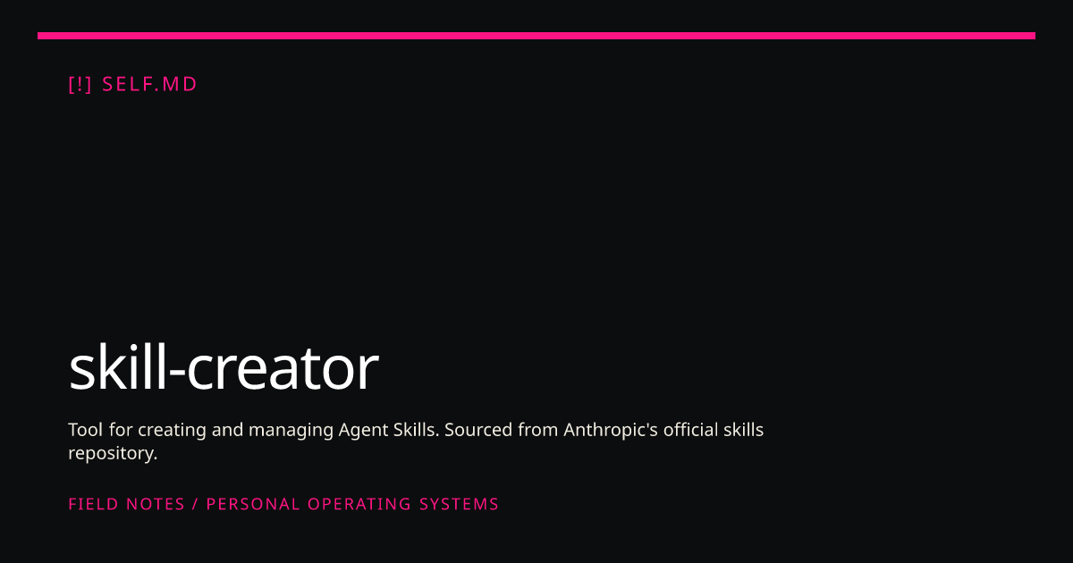 skill-creator — AI Skill for Hermes, Claude Code, Codex | self.md