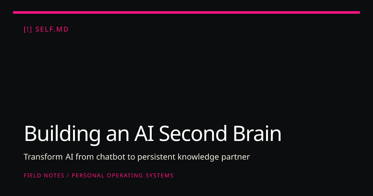 Building an AI Second Brain | self.md