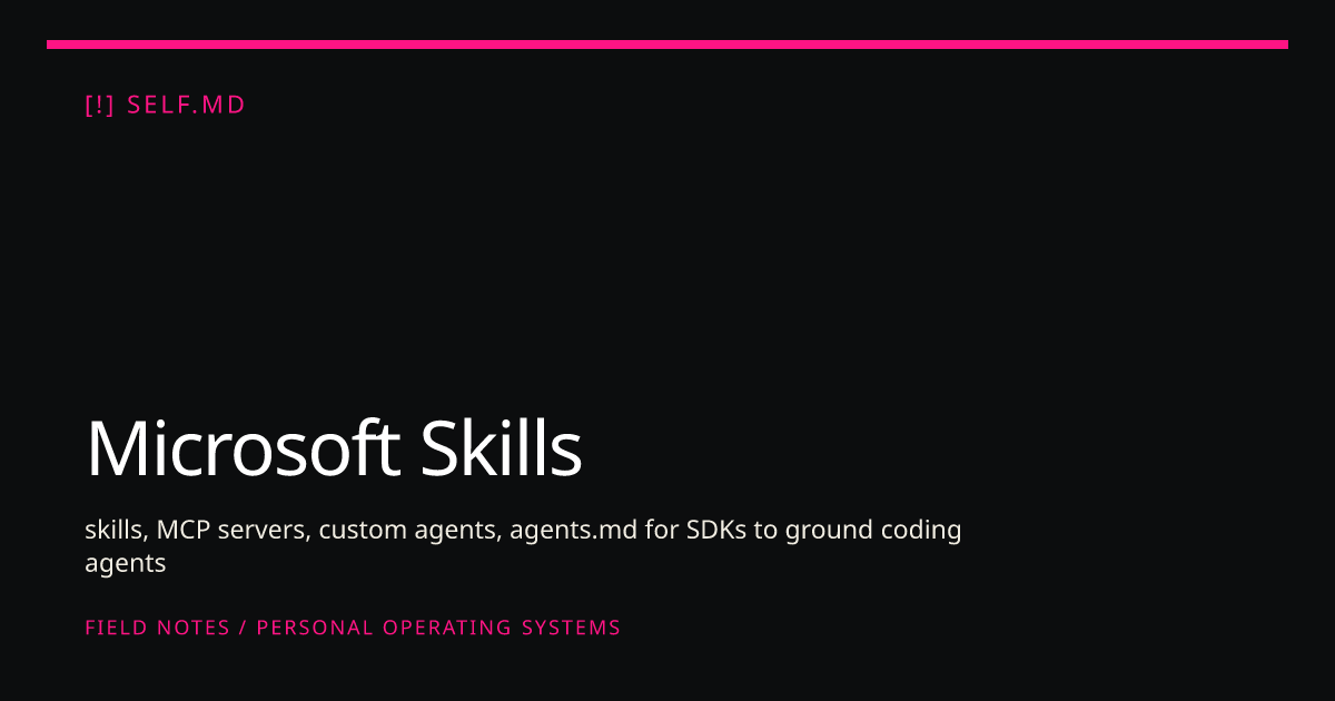Microsoft Skills | self.md