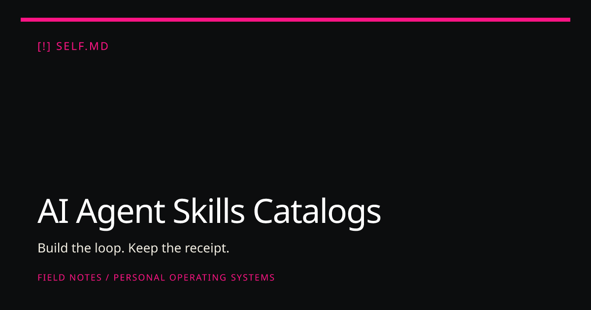AI Agent Skills Catalogs | self.md