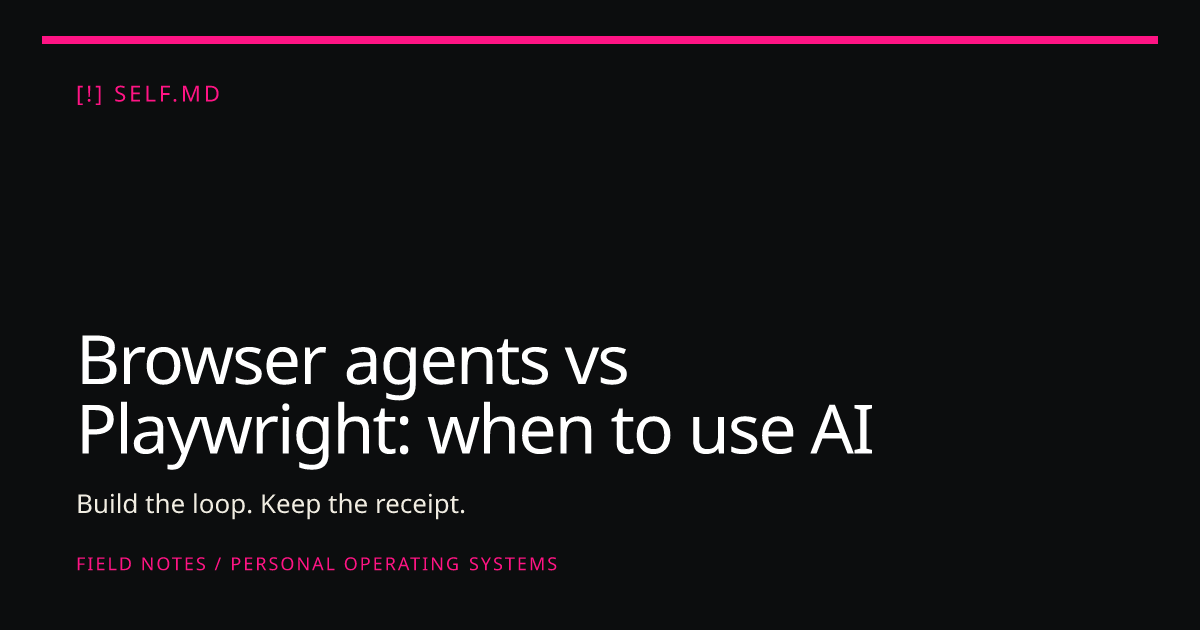 Browser agents vs Playwright: when to use AI browser automation | self.md