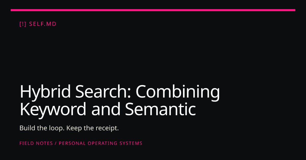 Hybrid Search: Combining Keyword and Semantic Retrieval | self.md