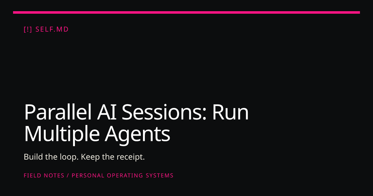 Parallel AI Sessions: Run Multiple Agents | self.md