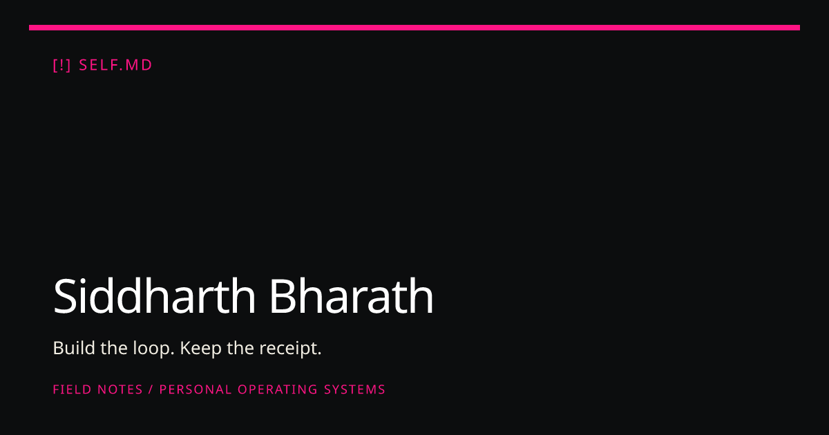 Siddharth Bharath | self.md