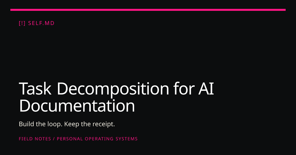 Task Decomposition for AI Documentation | self.md