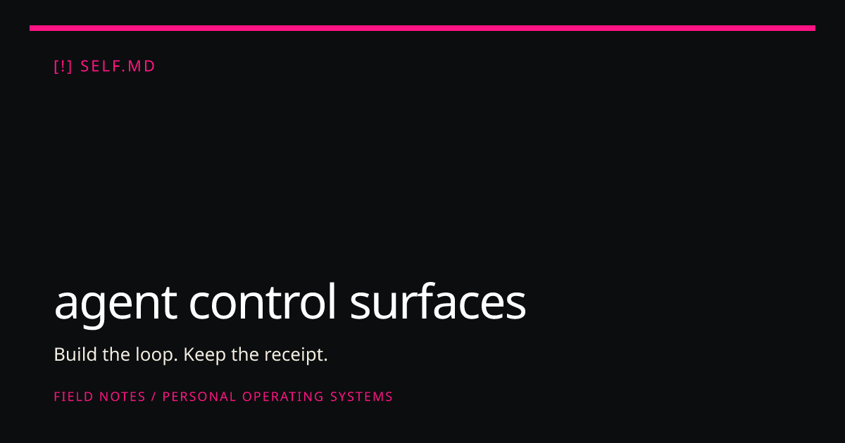 agent control surfaces | self.md