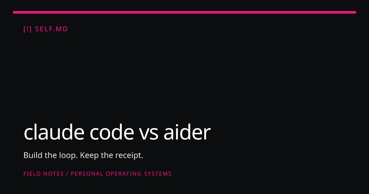 claude code vs aider | self.md
