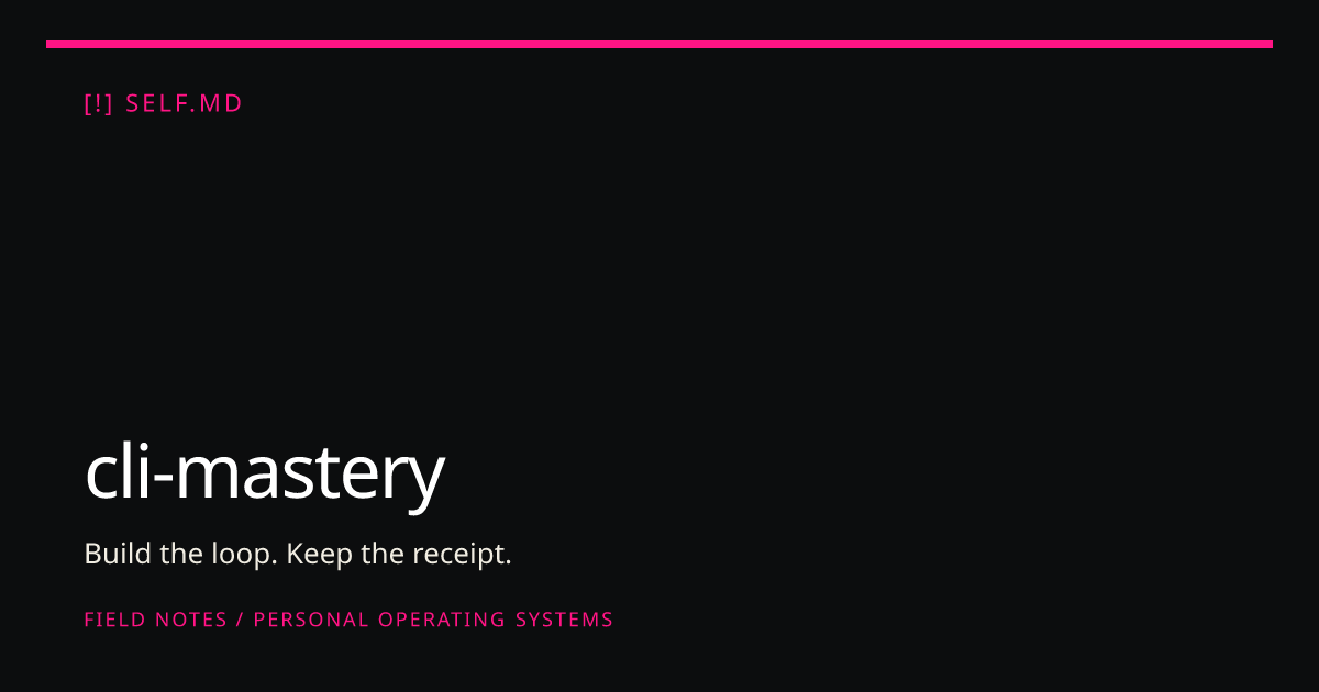 cli-mastery — AI Skill for Hermes, Claude Code, Codex | self.md