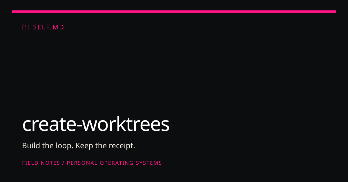 create-worktrees — AI Skill for Hermes, Claude Code, Codex | self.md