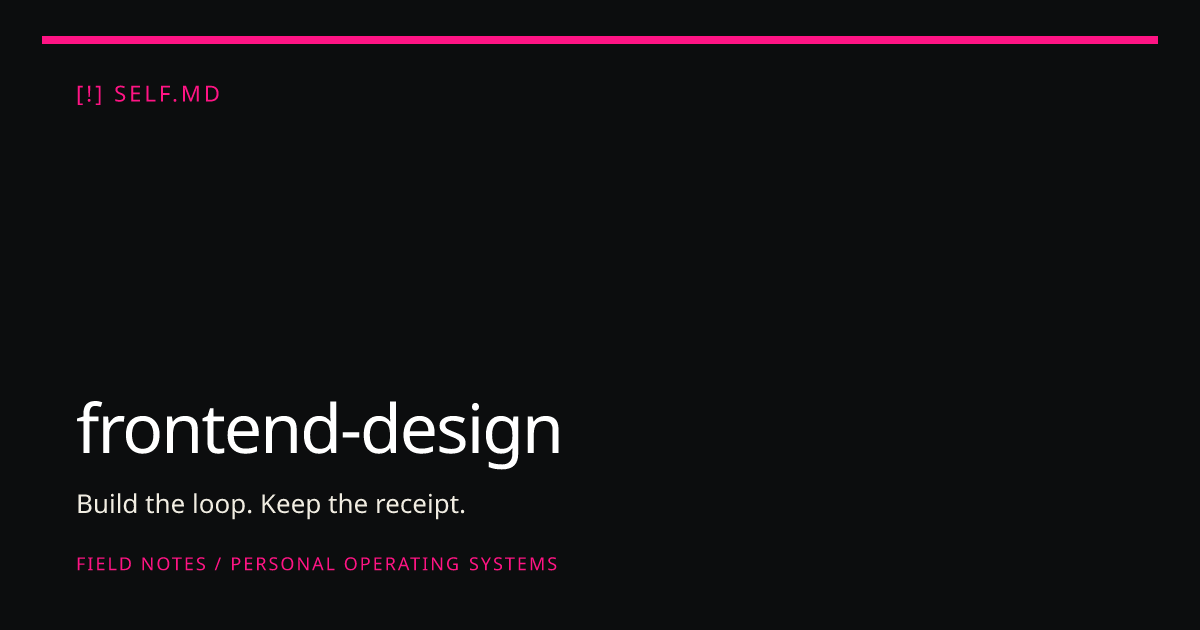 frontend-design — AI Skill for Hermes, Claude Code, Codex | self.md