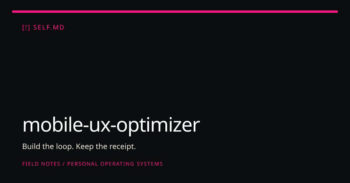 mobile-ux-optimizer — AI Skill for Hermes, Claude Code, Codex | self.md