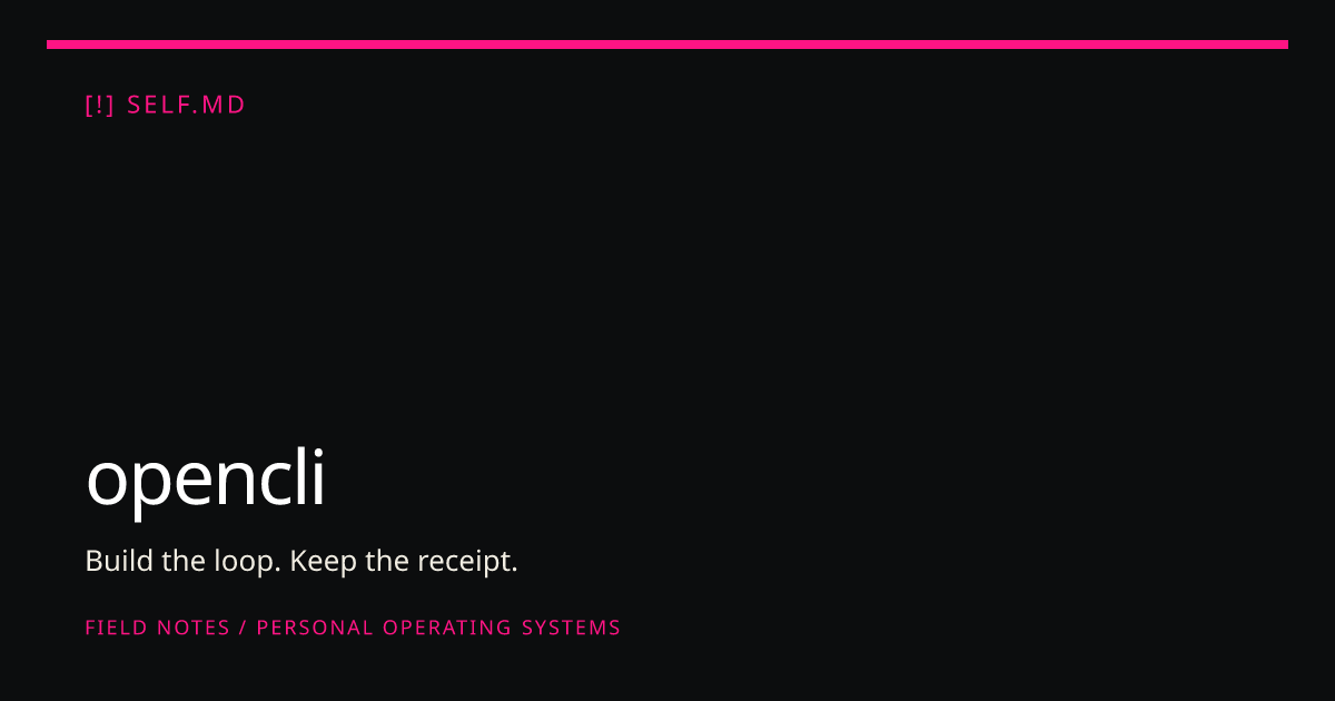 opencli | self.md