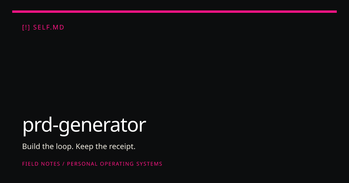 prd-generator — AI Skill for Hermes, Claude Code, Codex | self.md