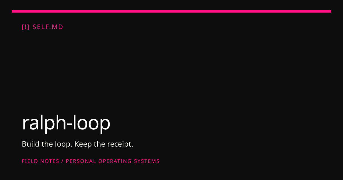 ralph-loop — AI Skill for Hermes, Claude Code, Codex | self.md