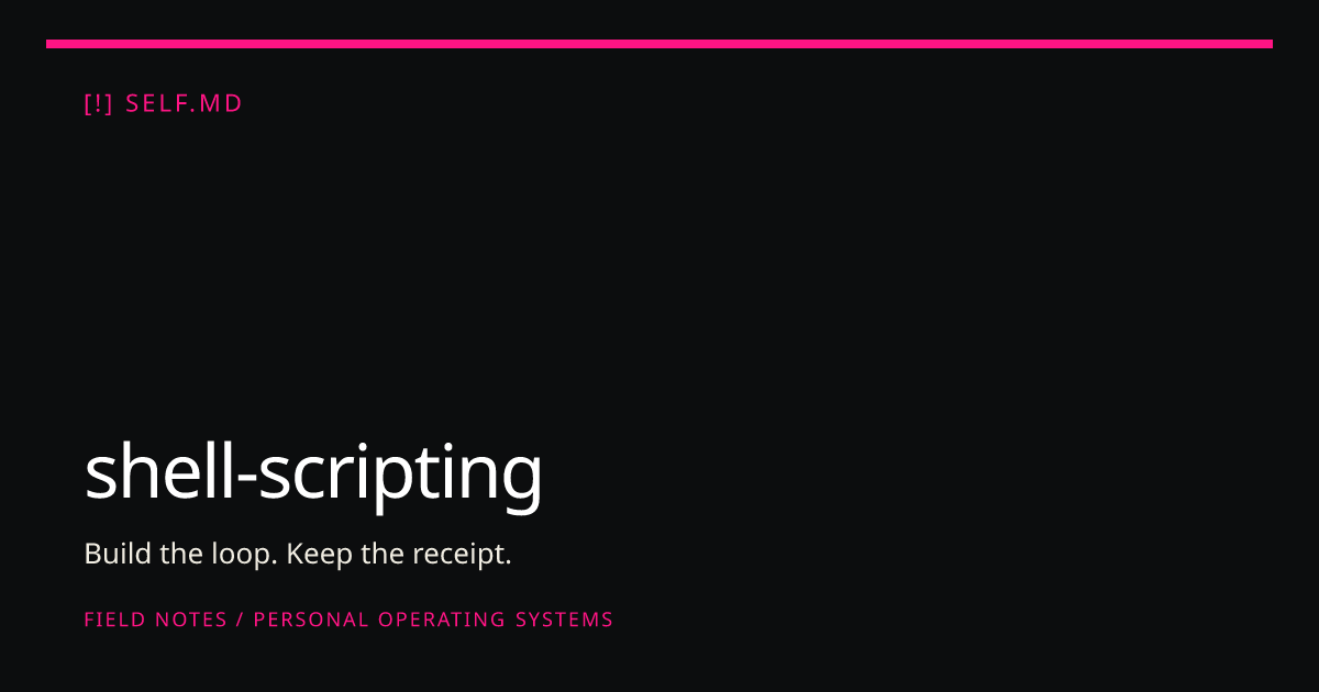 shell-scripting — AI Skill for Hermes, Claude Code, Codex | self.md