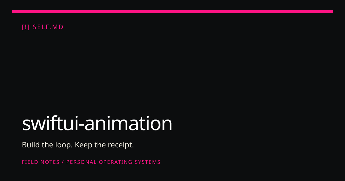 swiftui-animation — AI Skill for Hermes, Claude Code, Codex | self.md