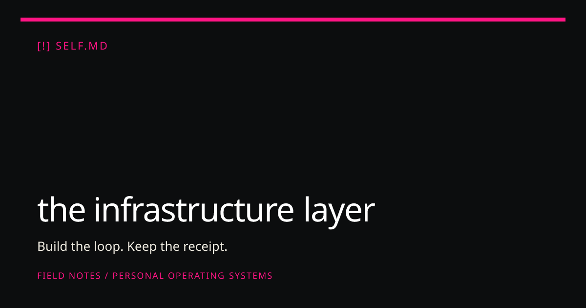 the infrastructure layer | self.md