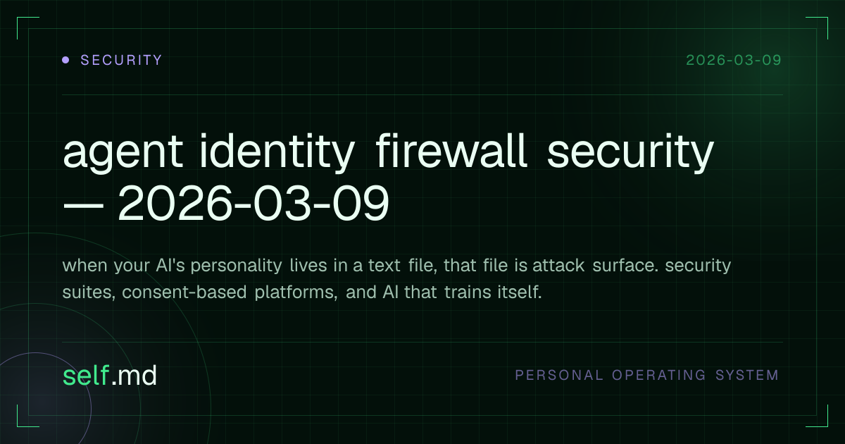 agent identity firewall security — 2026-03-09