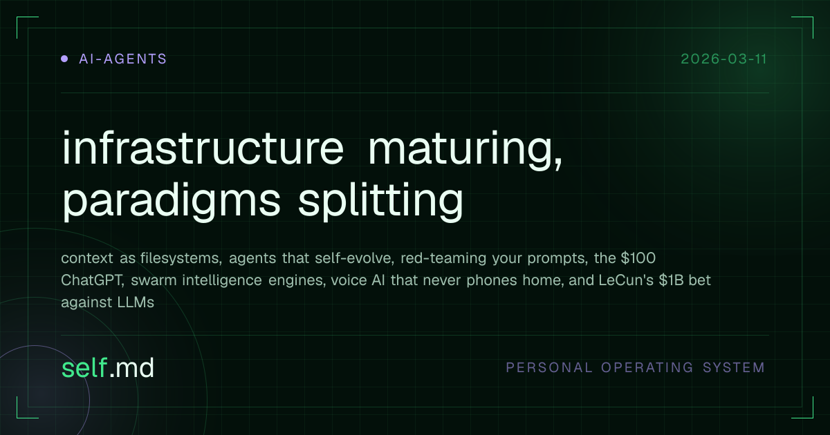 infrastructure maturing, paradigms splitting